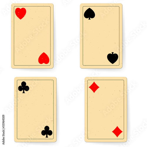Blank old play cards