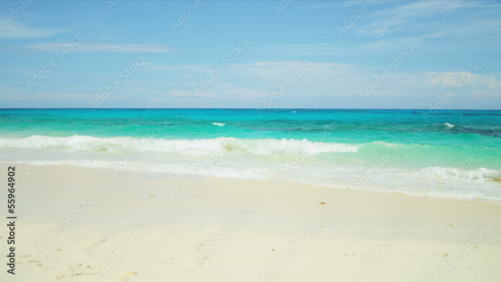 Latin American Girl Walking Beach Luxury Island Latin American Girl Walking Beach Luxury Island