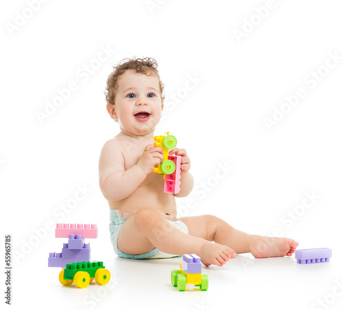 cute child boy playing with...