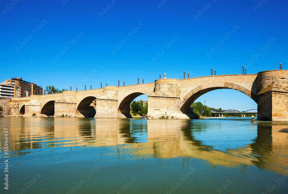 Stone Bridge over Ebro  in Zaragoza