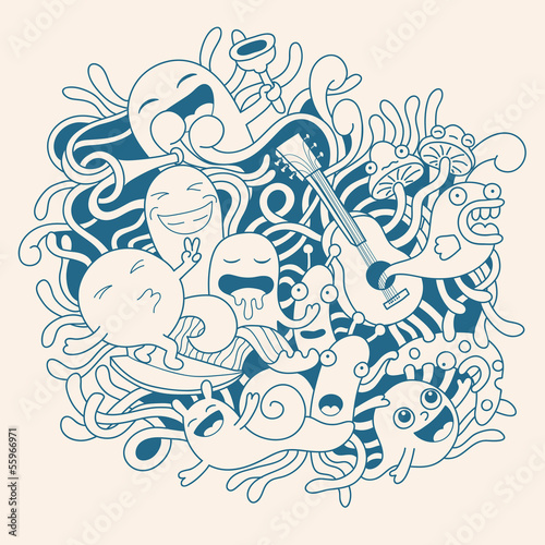 Vector illustration with funny monsters