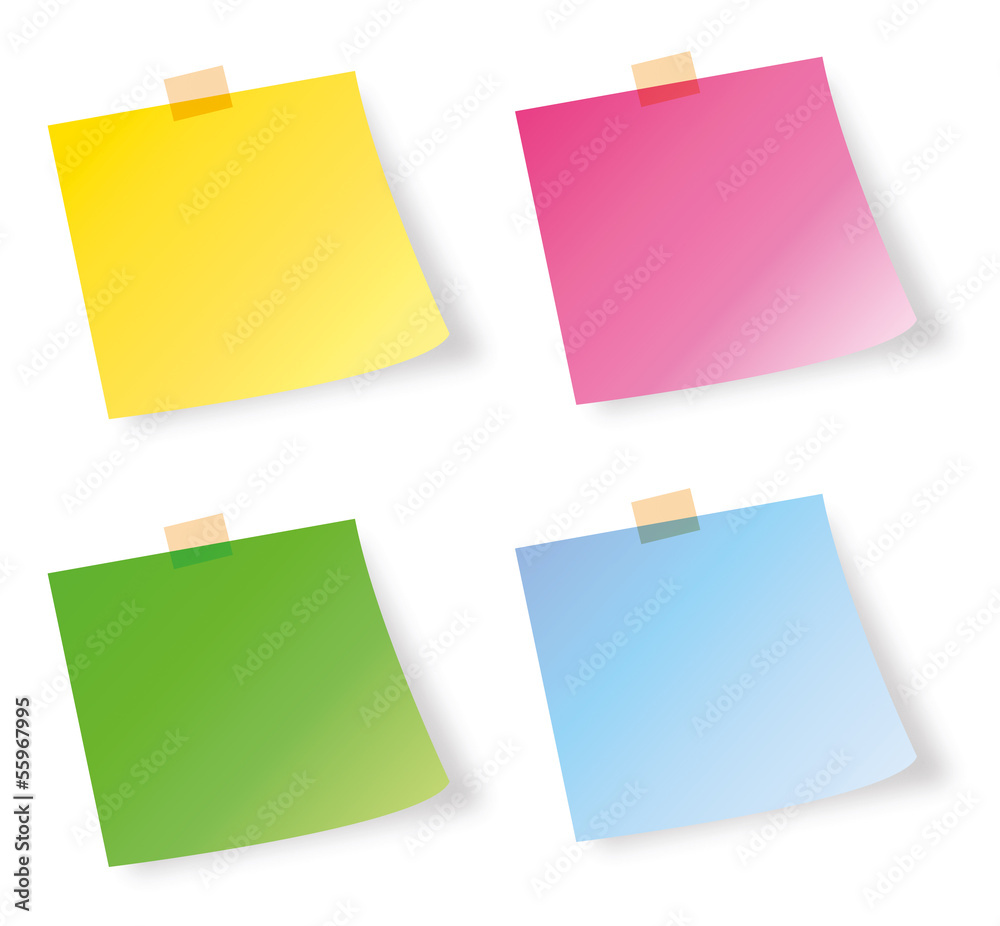 Post-it notes in different colors Post-it notes in different colors