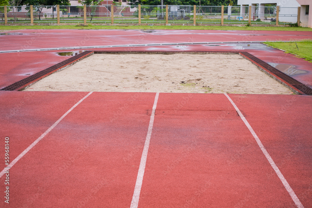 Fototapeta premium Curve of a Red jump Running Track