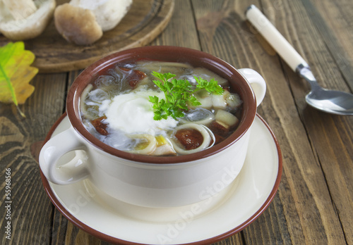 Mushroom soup with sour cream