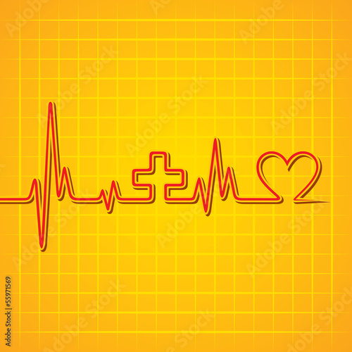Heart beat make medical and heart symbol stock vector