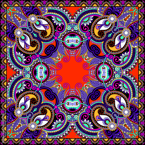 Traditional ornamental floral paisley bandanna