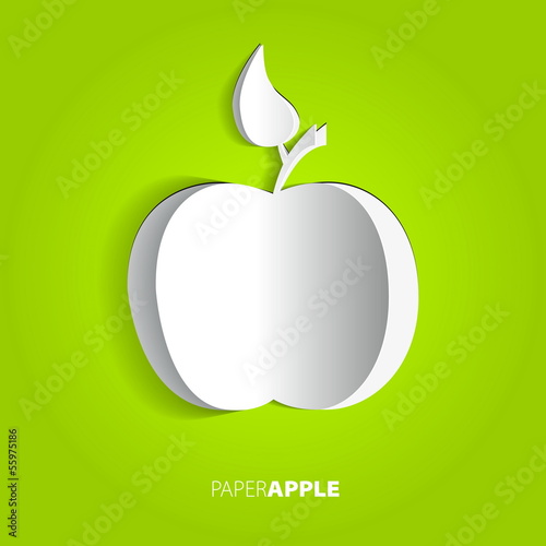 Vector green paper apple card design