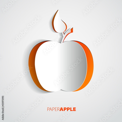 Vector red paper apple card design