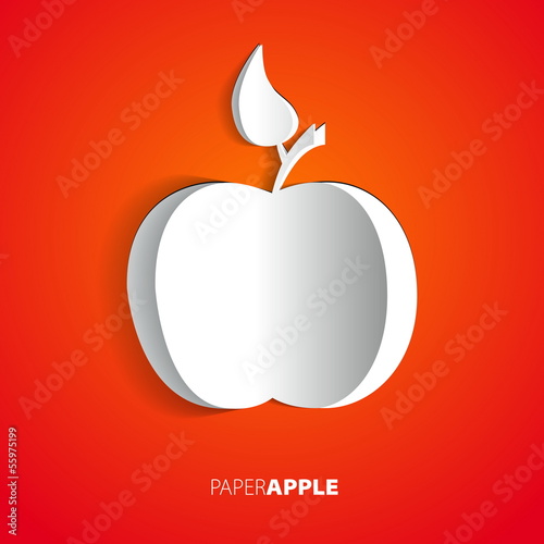Vector red paper apple card design