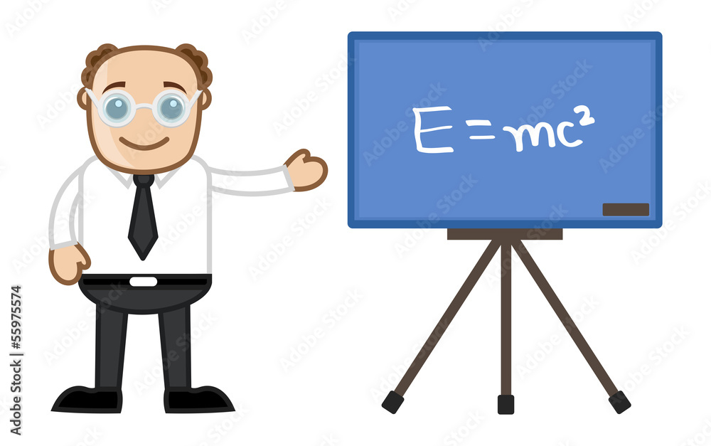 E=Mc2 Man Teaching - Business Cartoons Vectors E=Mc2 Man Teaching - Business Cartoons Vectors