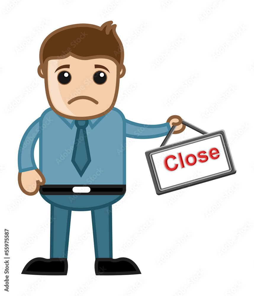 Store Close - Stock Out Concept - Business Cartoons Vectors Store Close - Stock Out Concept - Business Cartoons Vectors