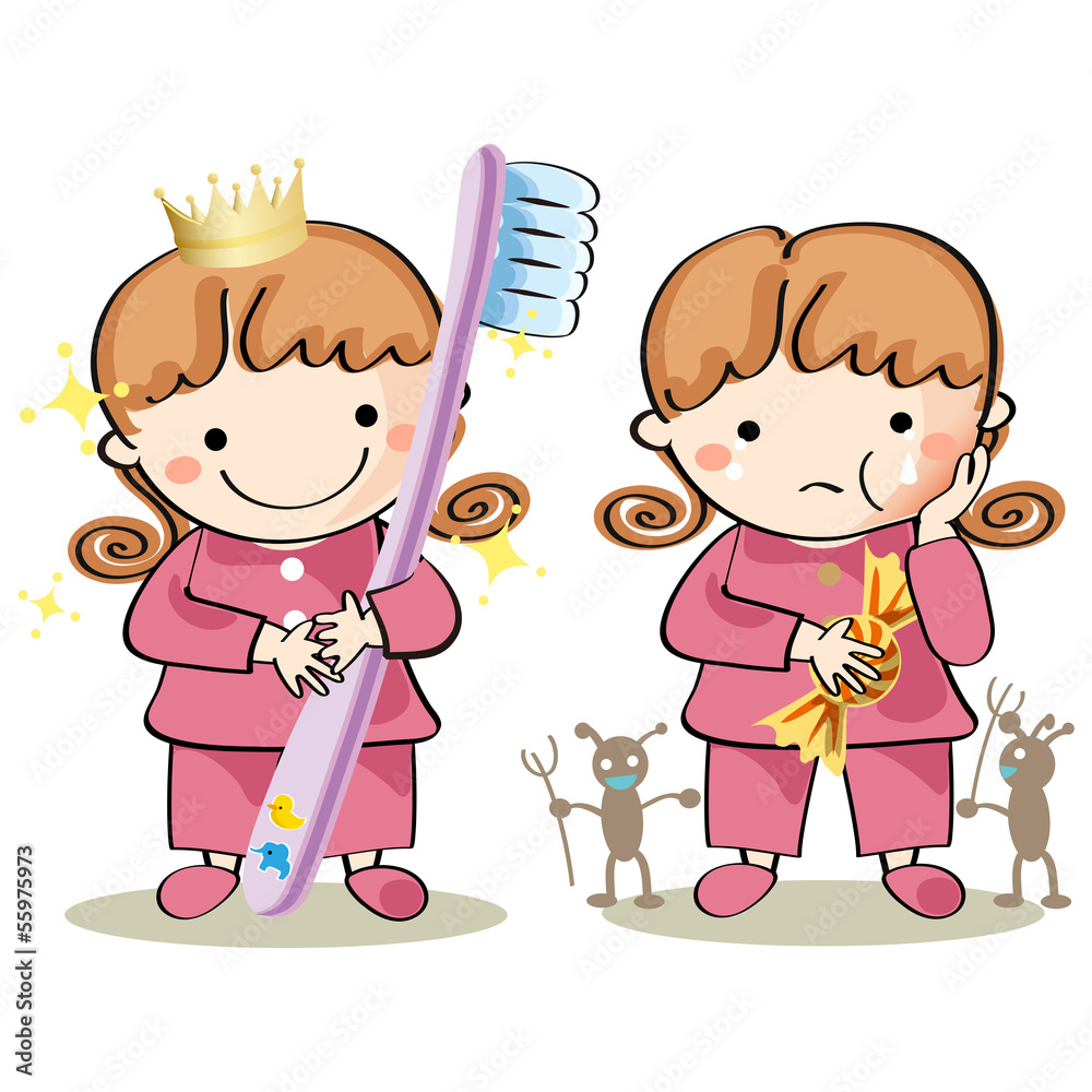 歯磨き 虫歯 かわいい イラスト Stock Vector Adobe Stock
