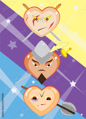 Three hearts of the soldier.