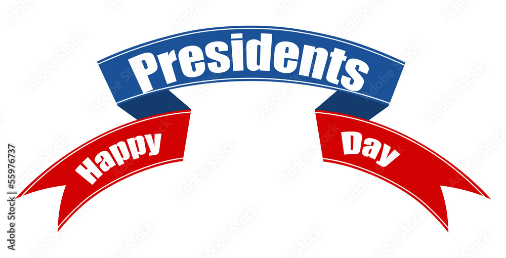 Happy Presidents Day Vector Ribbon Banner Illustration