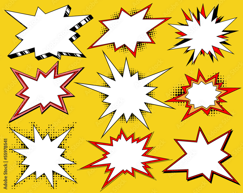 Collection of bang speech bubbles Collection of bang speech bubbles