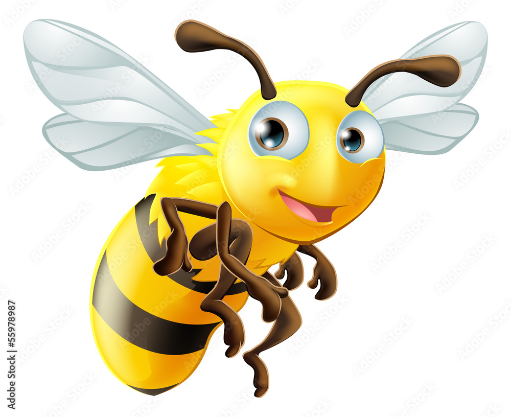 Cartoon Bee - obrazy, fototapety, plakaty 