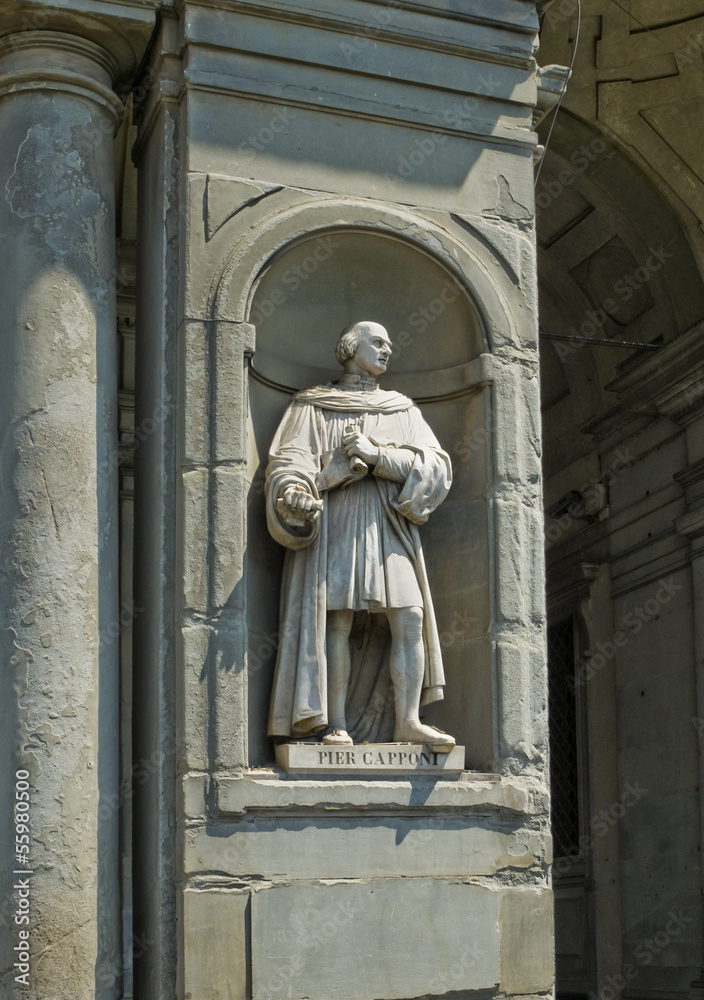 Statue of Pier Capponi in Galeria degli Uffizi. Florence