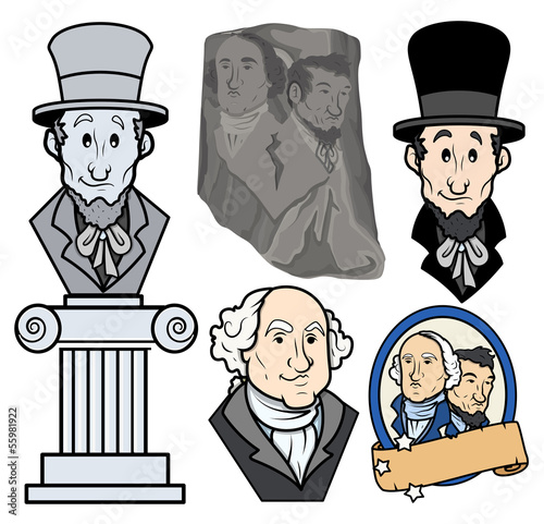 USA Presidents George Washington & Abraham Lincoln Clip-art
