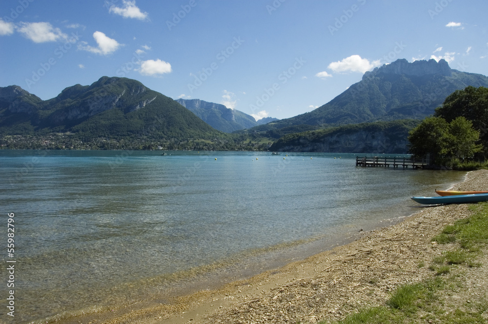Beach of Annecy's lake
