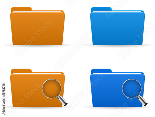 folder and magnifying glass icon