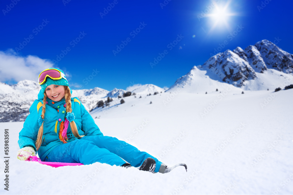 Sitting on sled StockFoto Adobe Stock