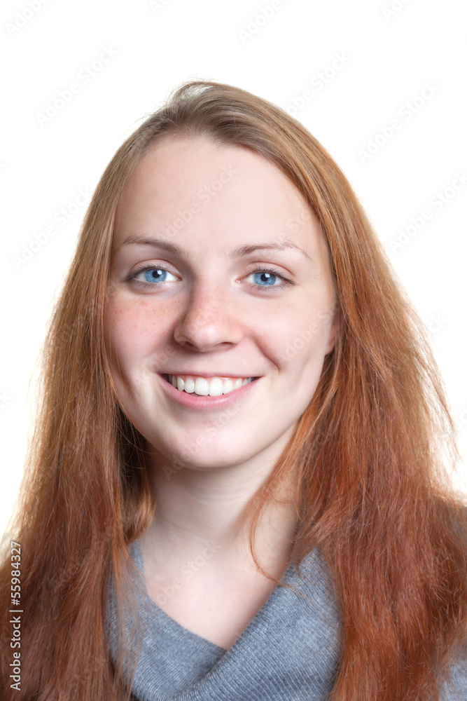 Laughing woman with red hairs Laughing woman with red hairs