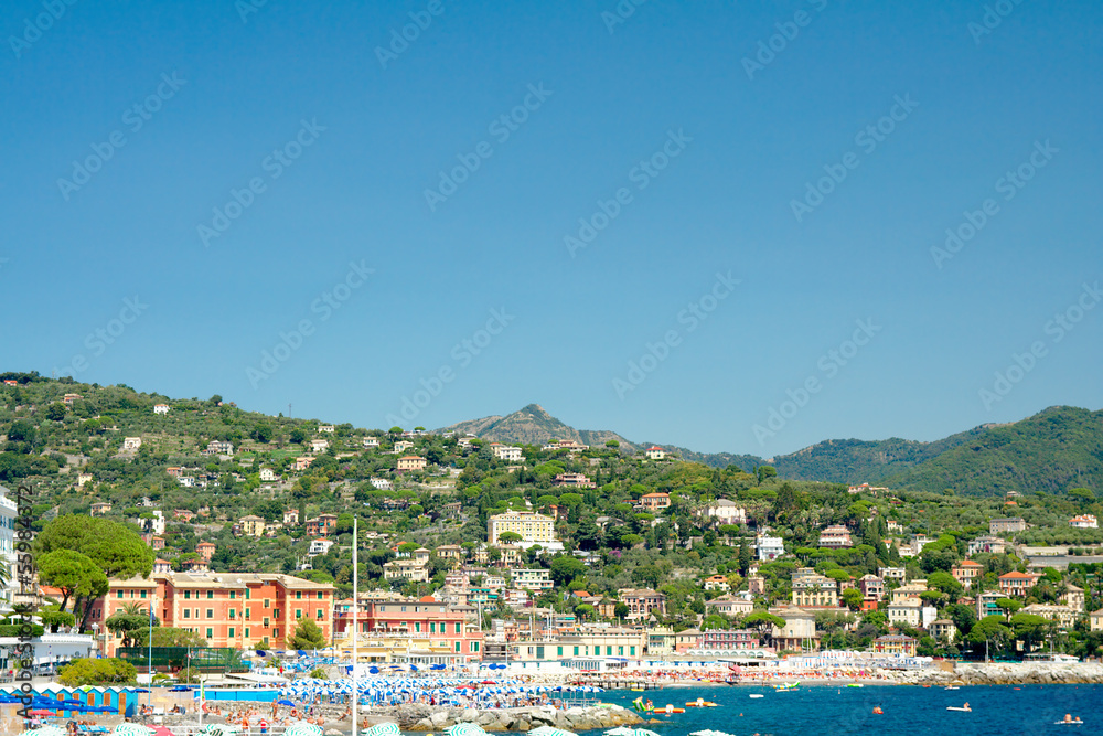 Santa Margherita Ligure, view of beach, Ligurian coast, Italy
