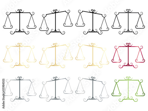 set of elegance scales icons