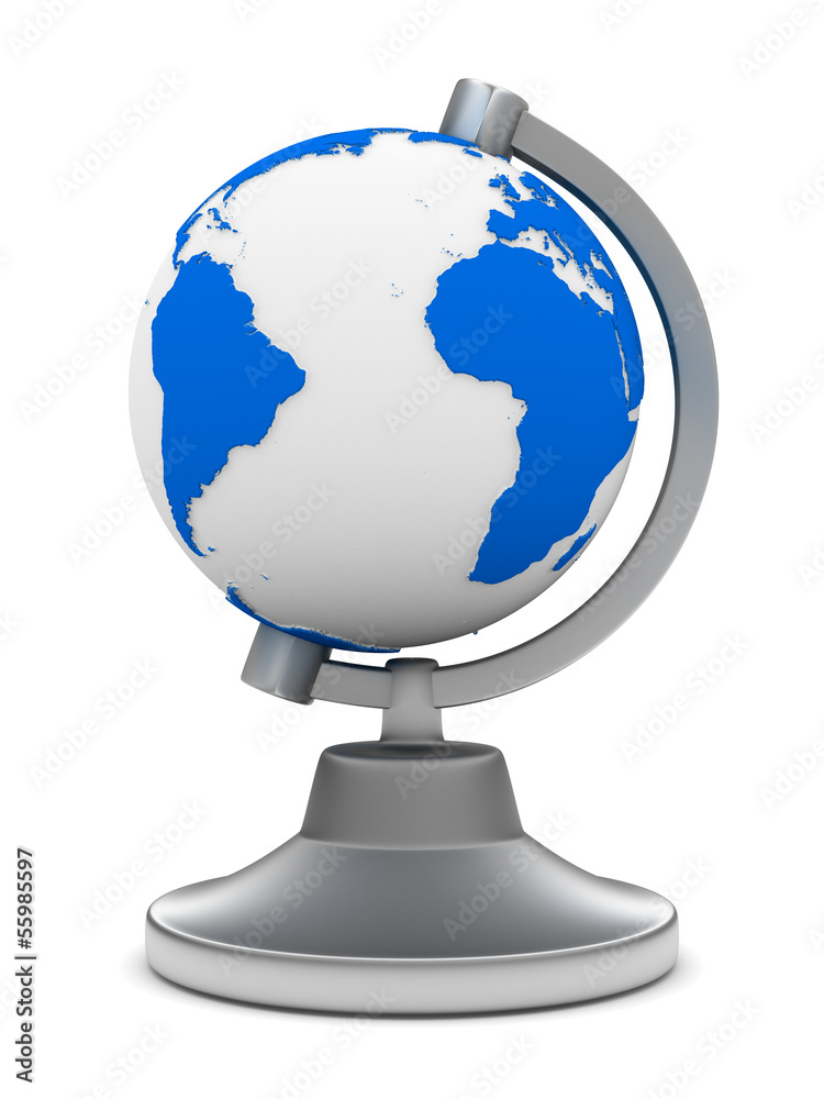 globe on white background. Isolated 3D image globe on white background. Isolated 3D image