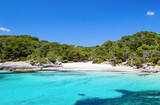 Cala Turqueta beach in sunny day, Menorca