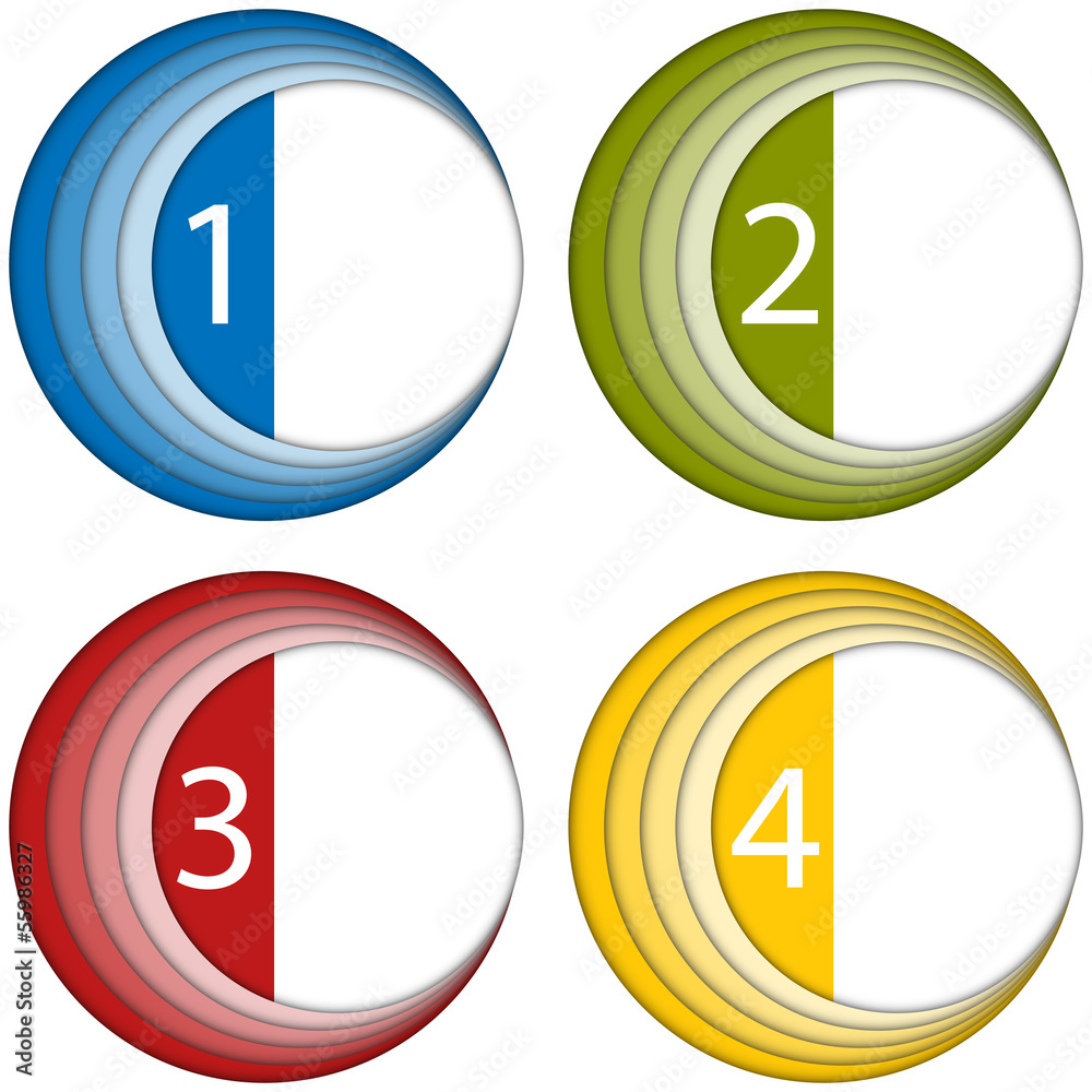 Set of Colorful Frames with Numbers