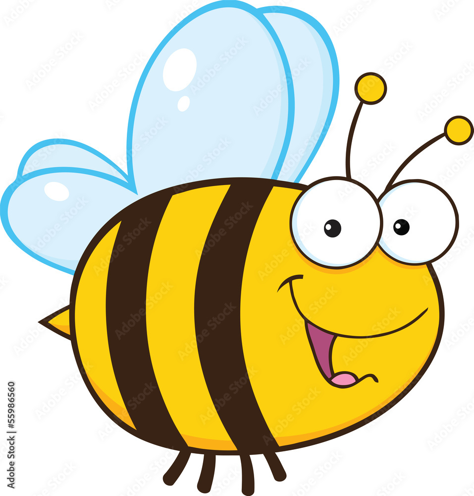 Obraz premium Cute Bee Cartoon Mascot Character