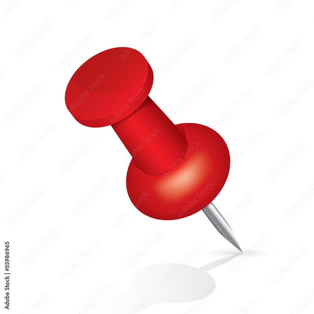 Pushpin red icon isolated on white background. Pushpin red icon isolated on white background.