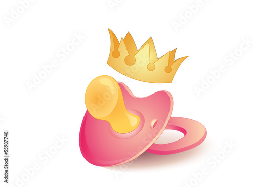 Rosa Schnuller mit Goldkrone
