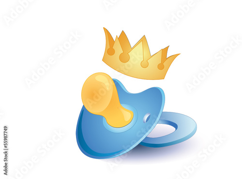 Blauer Schnuller mit Goldkrone
