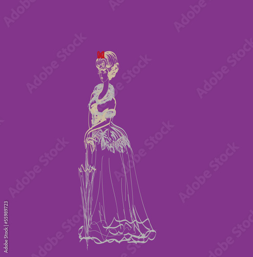 The lady with an umbrella.