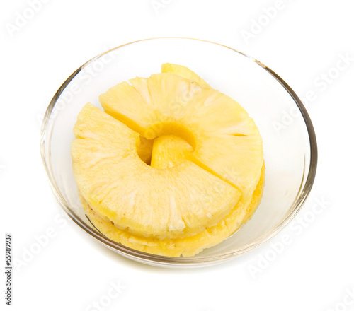 Pineapple Slices On White Background