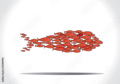 fish team work concept big fish concept illustration vector art