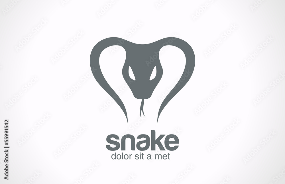Obraz premium Logo Snake silhouette vector design. Tattoo reptile