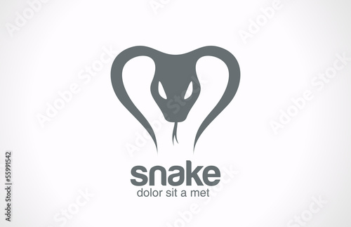 Logo Snake silhouette vector design. Tattoo reptile