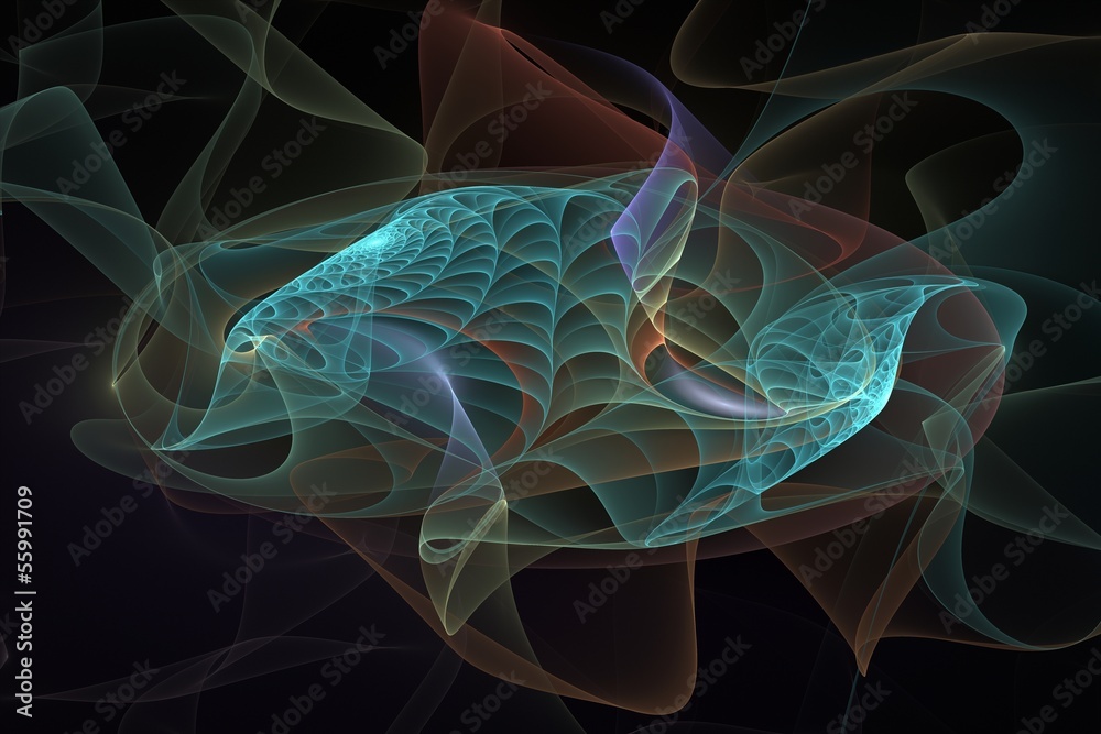 Obraz premium Horizontal fractal on the black background