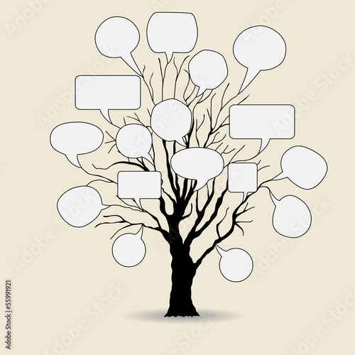 Abstract tree with speech bubble