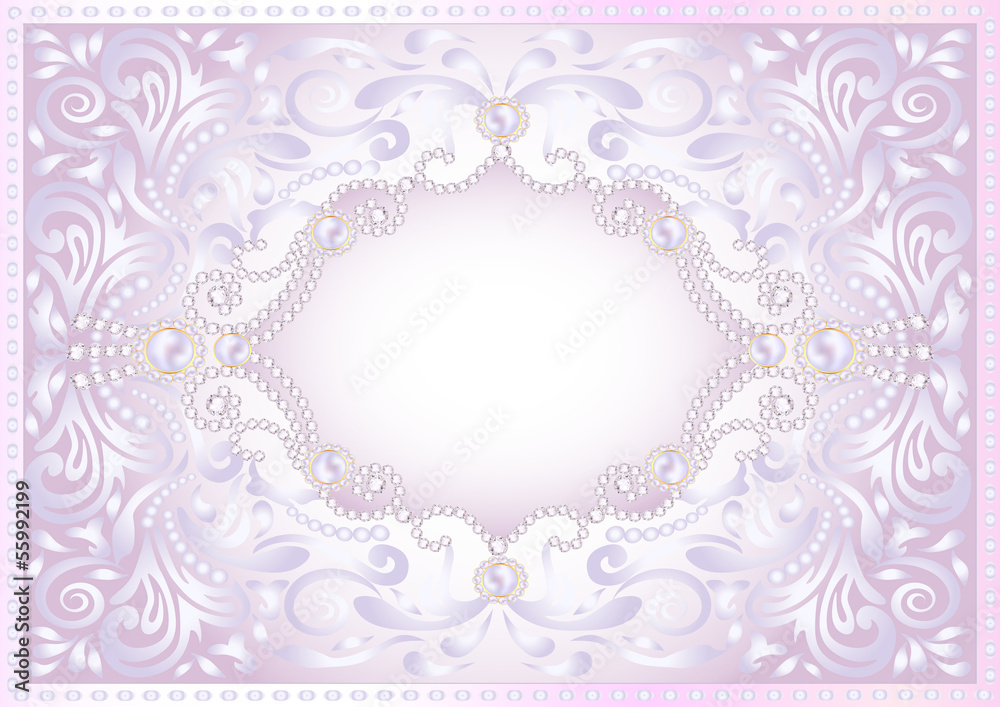 of a pink background with jewels for invitation