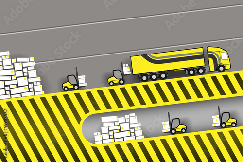 loading a truck in stock