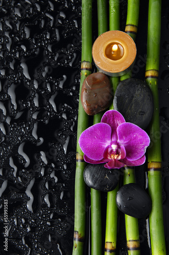 Spa still life with orchid and thin grove