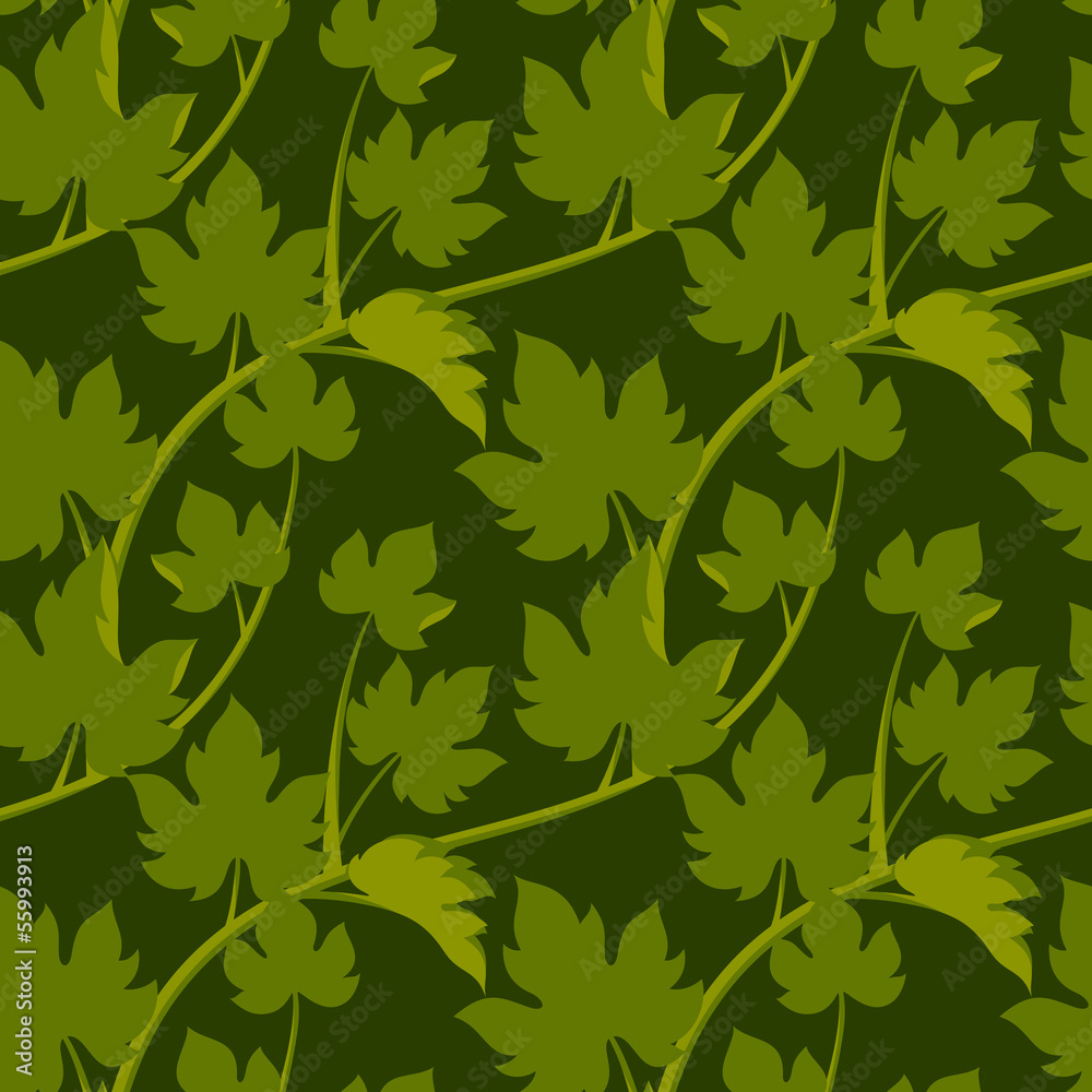 Seamless pattern with leaves and vine