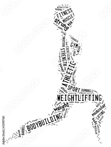 weighlifting pictogram with black wordings