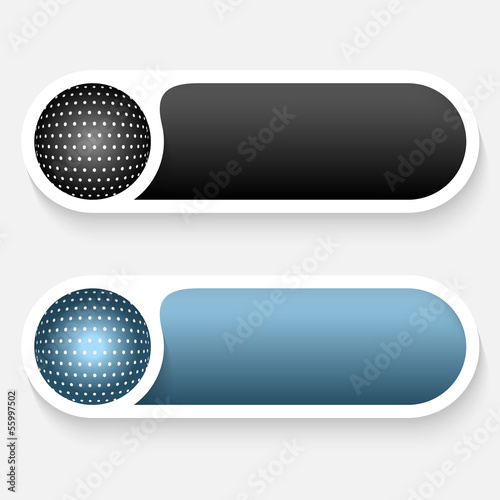 black and blue vector abstract buttons