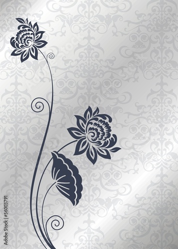 Fototapeta Naklejka Na Ścianę i Meble -  water lilies, wedding card design, India