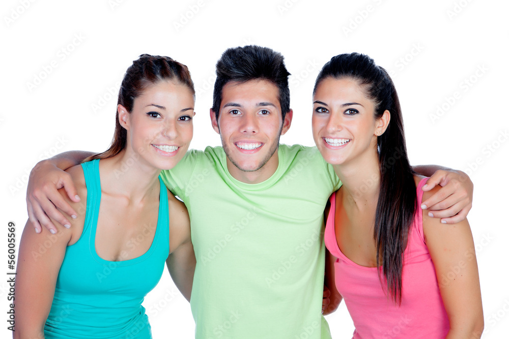 Group of friends with fitness clothes Group of friends with fitness clothes
